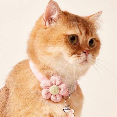 PETSIN Coleira Decorada Para Animais De Estimação Com Pingente, Adequada Para Gatos/cães Pequenos, Decoração E Tração (circunferência Do Pescoço 20-31 Cm)