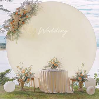 5、6、6.6、7.2 英尺圆形背景罩，圆形拱门罩氨纶圆形气球拱门背景罩适用于婚礼生日派对新娘送礼会装饰