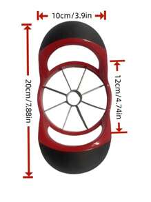 1pc Apple Slicer, Stainless Steel Upgraded 12-Blade Sharp Apple Slicer Large Size, Ergonomic Plastic Handle Non-Slip Easy To Hold, Kitchen Fruit Separator Rust-Proof And Easy To Clean Red(20cm)