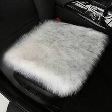 1件装高品质毛绒保暖汽车座椅垫，无靠背仿毛皮套，女士汽车配件