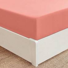 Mellanni King Fitted Sheet - Iconic Bedding Sheets With Up To 16 Inch Deep Pocket - Soft & Cooling - Fade & Stain Resistant - 1 PC (King, Light Blue) - 1621 Coral - View 1