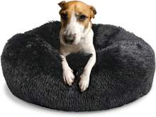 Dog Beds For Medium Dogs Washable Calming Bed For Dogs 30 Inches Black Fluffy And Soft Dog Bed Calm And Anti Anxiety Faux Fur Round Medium Sized Pet Bed For Dog