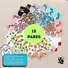 Pack de 10 y 20 Pares de  Calcetas con Malla – Diseño Delicado y Original - Multicolor 10 Pares - Ver 2