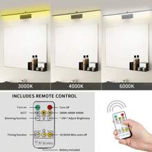 LED Modern Rechargeable Wall Sconce Battery Operated Mirror Light Home Decor Fixtures Set Wall Lights Home Decor Fixtures For Living Room With Remote Control, Dimmable/Night-Light/Memory, Black Modern Wireless LED Sconce Luxury Home Decor For Living Room Led Wall Sconce Hallway Bedroom 40CM/60CM(1/2 Packs 4000mAh)