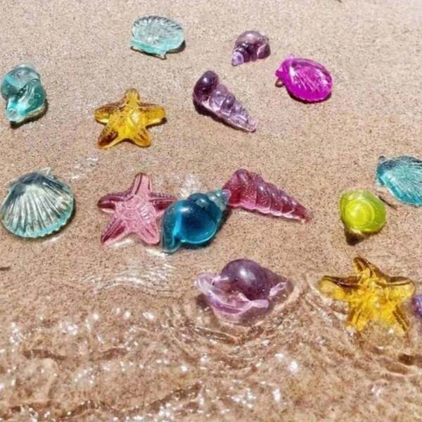 Acrylic Dive Gemstone Set For Swimming Pool In Sea Ocean,Acrylic Rhinestone Toy,Colorful,Ocean Gemstone Toy Sea Life Shell Conch Gemstone Toy,Waterproof,Diving Toy For Kids And Adults,DIY Toy Birthday Party Decorations, Enhances Swim Skills Ideal For Pool Parties & Gifts,Birthday Party Gift