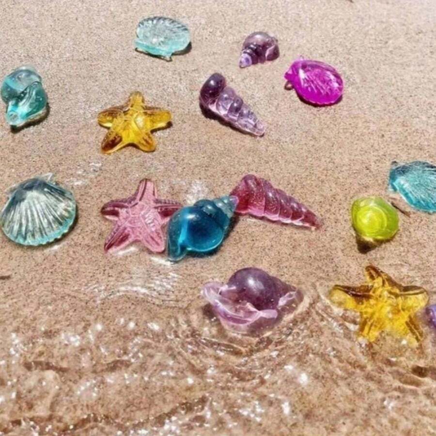 Acrylic Dive Gemstone Set For Swimming Pool In Sea Ocean,Acrylic Rhinestone Toy,Colorful,Ocean Gemstone Toy Sea Life Shell Conch Gemstone Toy,Waterproof,Diving Toy For Kids And Adults,DIY Toy Birthday Party Decorations, Enhances Swim Skills Ideal For Pool Parties & Gifts,Birthday Party Gift