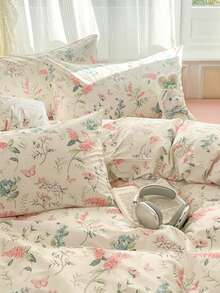 Bộ ga trải giường họa tiết hoa 2/3 món, vỏ chăn và vỏ gối mềm mại, thoáng khí, phù hợp với giường đơn, giường đôi, giường cỡ Queen, dùng được cả bốn mùa, trang trí nhà cửa, quà tặng ga trải giường, unisex, trang trí ký túc xá, có thể giặt máy. - Nhiều màu - Xem 4