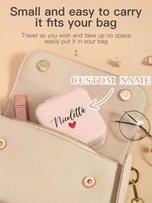 1pc Personalized Jewelry Box Travel Jewelry Box Custom Jewelry Box Travel Jewelry Case White Box Bridesmaid Gift Box Name Attendant Gifts Personalised Box Jewellery Travel Jewelry Box Customized Birthday Gift