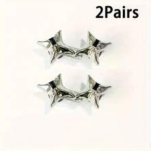 2/4 Stücke einstellbarer Taillenmieder, nahtlose Raffvorrichtung für Skinny Jeans, abnehmbarer Stern-Strass-Jeansschnallenbesatz, Metall-Taillengürtel-Raffsieb, geeignet für Hosen und Röcke - Silber/Schwarz