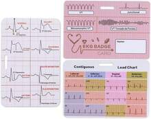 EKG Badge Card EKG Badge Buddy Nursing Reference Interpretation ECG Ruler Measurement Cardiac, Cheat Sheet Nurse Accessories For Work Stemi Telemetry Interpretation 12 Lead ECG Rate Pocket Cards - 黑色 - 查看 9