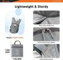 15L/20L Foldable Hiking Backpack Lightweight Packable Travel Daypack With Chest Strap Small Folding Pack For Walking - Grey - View 5