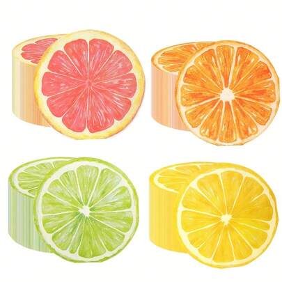 40 piezas/80 piezas Servilletas de cóctel de limón Servilletas de papel amarillas con cítricos naranja verde Servilletas de frutas de verano Toallas de mano de limón para cocina, baño, fiestas de bebidas de verano, otoño, otoño