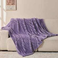 Super Soft King Blanket Pink Premium Silky Flannel Fleece 3D Ribbed Jacquard Lightweight Bed Blanket All Season Use (Pink Ribbed, King(90"X110")) - 薰衣草羅紋 - 查看 8