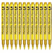 12 piezas Marcadores de color metálico, punta suave y dura, bolígrafos marcadores permanentes resistentes al agua y de secado rápido, bolígrafos para pintar neumáticos, bolígrafos para grafiti, juego de pinceles para pintura artística, útiles escolares, de vuelta a la escuela