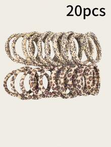5条高弹力豹纹发圈，女士复古发绳马尾辫发饰发圈马尾辫发绳，橡皮筋，动物纹头饰 - 多色 - 查看 11