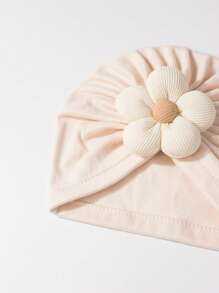 1 pieza Gorro de bebé con flor de cinco pétalos, suave y cómodo, 1 pieza de calcetines para niños con diseño de flores, aptos para uso diario, 0-2 años