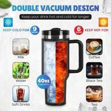 1 Piece, Compatible With Stanley Cup 40 Oz Stainless Steel Tumbler With Handle And Straw, 40oz Large Capacity Double Wall Vacuum Insulation Thermal Hot And Cold Beverages Flask Water Bottle For Home, Office And Outdoor Activities Camping,Ideal For Christmas(The Cleaning Brush And Straw Can Be Purchased Separately)