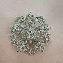 1 pieza Broche de lujo con flores y cristales, accesorio de moda para abrigo, vestido, uso diario