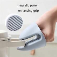2PCS Kitchen Oven Mitts Silicone Heat Insulation Gloves Clip Thicken Baking Silicone Oven Mitts Anti-Slip Grips Bowl Pot Clips