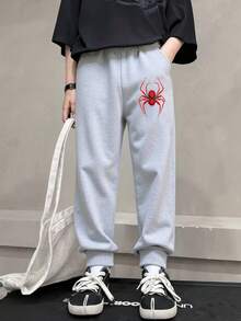 2 pantalones de chándal de niño con estampado de araña roja - Gris - Ver 1