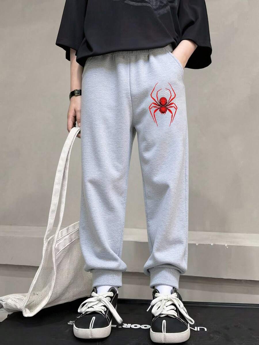 2 pantalones de chándal de niño con estampado de araña roja - Gris - Ver 1