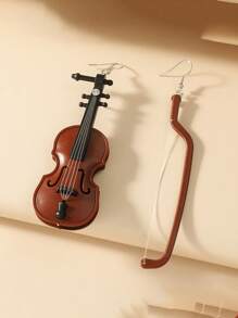1 Pair Simple Cello Design Creative Personalized Fashion Earrings