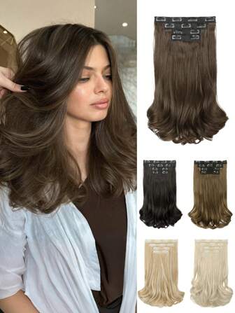 تمديدات الشعر المزروعة بالمقاطع، 4 قطع تمديدات شعر 14 بوصة قصيرة مدرجة تمديدات شعر منسوجة شفافة للخصر، طبيعية ناعمة للنساء