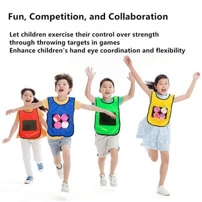 儿童户外粘球投掷游戏玩具，亲子互动粘球背心投掷目标游戏用品，适合幼儿和学龄前儿童