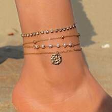 Pulseiras de tornozelo com corrente para os pés para mulheres, à prova d'água, sandálias delicadas descalças, tornozeleiras douradas para mulheres, tornozeleiras com contas de zircônia cúbica, conjunto de joias para os pés para mulheres