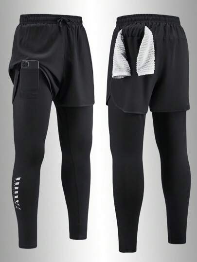 Men's High-Performance Compression Pants - Moisture-Wicking Workout Tights For Running Gym & Training