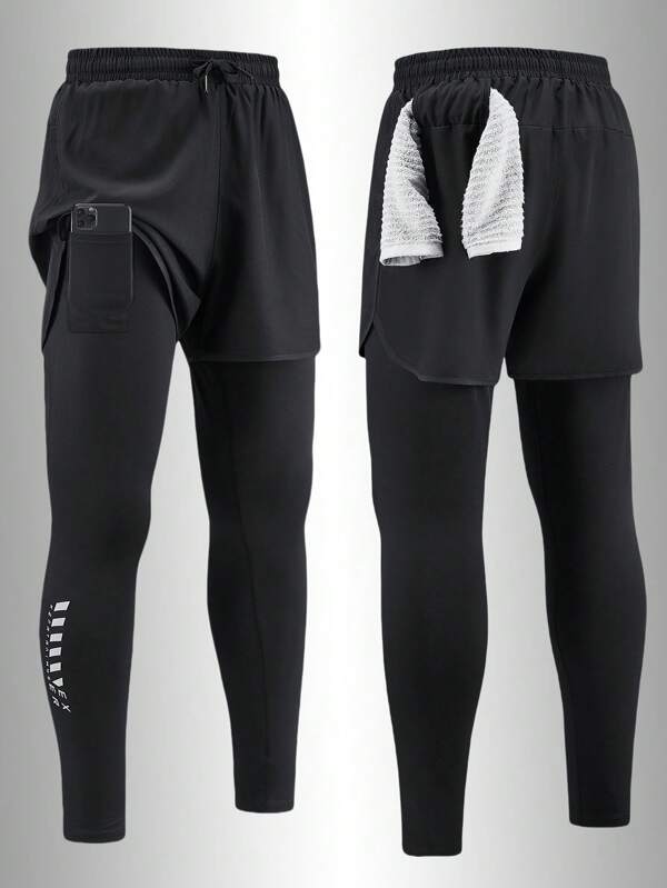 Men's High-Performance Compression Pants - Moisture-Wicking Workout Tights For Running Gym & Training