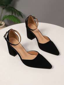 Damen Sommer Neu Komfortabel Modisch Rutschfeste Atmungsaktive Plateau-Absatz Riemchen Sandalen, Büro/Arbeit Quadratische Zehenkappe Hoher Absatz Sandalen, Frühling Wildleder Spitz Zulaufende Zehenkappe Riemchen Pumps Mittelhoher Absatz Kleiderschuhe für Damen Sommer