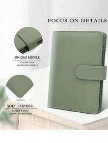 1pc A6 Budget Binder With Cash Envelope, Cash Savings Book Budget Planner PU Leather Notebook Binder With 12 A6 Binder Pockets - Green Cash Stuffing Folder Envelope System Back To School, Budget Binder Money Saving Wallet - A6 Money Clip Budget Planner With Cash Envelope Travel And Journal Cash Binder, School Supplies,Savings Plan,Biweekly Savings Plan,10000 Savings Plan,Savings Strategy - Green - View 6