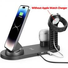 Cargador inalámbrico para teléfono y auriculares, compatible con carga rápida para iPhone 16, 15, 14, 13, 12, S24, , y base de carga compatible con Apple Watch, adecuado para oficina, dormitorio y hogar