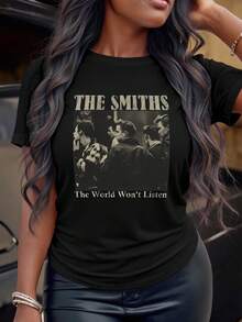 The Smiths "The World Won't Listen" Retro Album Cover Shirt – Vintage Music Tee, Indie Fans, The Smiths T Shirt, The Smiths Gift, Morrissey - Black - View 1
