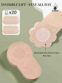 50/40/20/10/2件隐形丰胸胶带和乳贴 – 一次性无纺布聚拢提胸垫，适合大胸，无肩带露背连衣裙文胸替代品， - 米色 - 查看 18