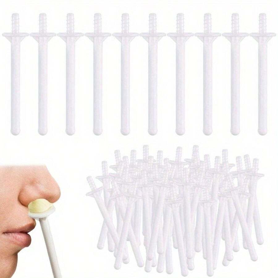 10 Peças/20 Peças Hastes descartáveis para cera de nariz - Aplicadores de plástico de fácil uso com espátulas para limpeza eficiente das narinas e remoção de pelos do nariz, ideal para rotina de beleza em casa, fácil de usar - sem puxar ou irritação. Mantém as narinas limpas, aumentando a confiança. Ideal para cuidados diários, tamanho amigável para viagens - Perfeito para homens e mulheres, mantém a higiene nasal. Uma ferramenta de cuidados essencial