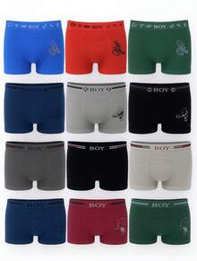 12 Pzs Boxer Niño Juvenil Microfibra Ajustado Varios Modelos - Multicolor - Ver 1
