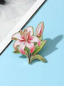 دبوس إيناميل بشكل زهرة السوسن الفني، أزهار زخرفية، دبابيس وشارات للحقيبة والملابس والهدايا، طراز جديد لعام 2025 للحقائب المدرسية والمكتبية والملابس والسترات وملابس عيد الميلاد وعيد الهالوين، هدايا مضحكة وجميلة للمعلمين - وردي - مشاهدة 3