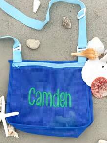 Personalized Kids Beach Bag, Seashell Bag, Toddler Beach Tote, Summer Pool Bag, Kids Travel Bag, Beach Bucket Bag