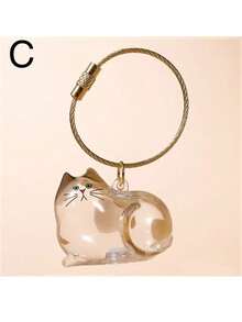 1 件透明猫毛纪念品胶囊，宠物毛发存储钥匙扣，带有金项圈设计的可爱猫形纪念容器，密封的宠物毛皮存储，用于 DIY 纪念吊坠，送给猫爱好者和宠物损失同情的礼物，记住心爱宠物的理想选择，宠物配饰，独特的个性化宠物配饰 - 彩色 - 查看 18