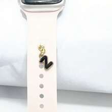 1pc Diamond Encrusted 26 English Letter Charm, Suitable For Silicone Watch Band Decoration