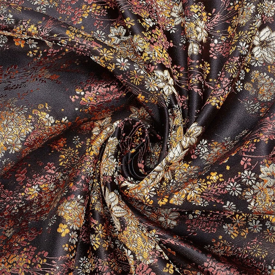 MAGICALCUTDIE Flower Pattern Polyster Fabrics Clothing Accesories Black 745mm 1m/Pc - 黑色 - 查看 1