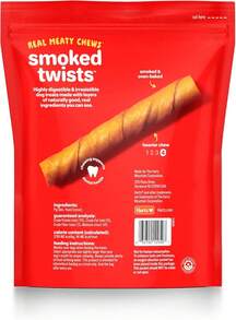 Hartz Oinkies Smoked Twists With Naturally Smoked Pork Rawhide-Free Dog Treats, Highly Digestible Long Lasting Dog Chews, 40 Count - Smoked - View 3