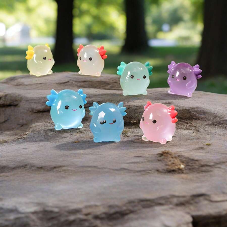 Glow-In-The-Dark Cute Expression DIY Landscaping Decor Accessory, Mini Desktop Handicraft Ornament