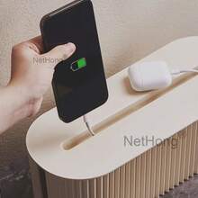 NetHong Cable Storage Box Wire Cable Management Socket Tidy Desk Table Organizer UK - Beige - View 4