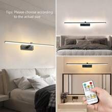 LED Modern Rechargeable Wall Sconce Battery Operated Mirror Light Home Decor Fixtures Set Wall Lights Home Decor Fixtures For Living Room With Remote Control, Dimmable/Night-Light/Memory, Black Modern Wireless LED Sconce Luxury Home Decor For Living Room Led Wall Sconce Hallway Bedroom 40CM/60CM(1/2 Packs 4000mAh)