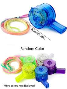 6pcs-LED Light Up Whistle, Glow Whistles With Lanyard Necklace, Glowing In The Dark Flashing Atmosphere Whistle For Adults Birthday Party Favors, Goody Bag Fillers, Thanksgiving Day Festival Party Gifts,Surprise Gifts, Autumn Decorations, Game Props, Indoor And Outdoor, Colorful Whistles, For Glow Party Supplies Return Gifts (Random Color) - Multicolor - View 9