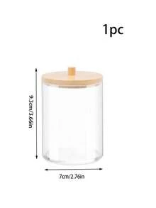 1/2//3pcs Qtip Bathroom Clear Plastic Storage Box For Swabs, Ball Pads, Round Pads, Dental Floss Picks - Small Clear Plastic Jar Medicine Bottle Set, Bathroom Essentials Accessories Decor, Dressing Table Makeup Storage Box - Multicolor - View 13