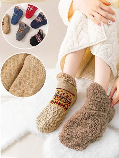 Ciepłe, termiczne, antypoślizgowe kapcie/ocieplacze na nogi, unisex, idealne na jesień/zimę, podłogowe ocieplacze na nogi z włosiem dywanowym i podeszwą antypoślizgową, wygodna konstrukcja typu slip-on, technologia Fuzzy Warmth